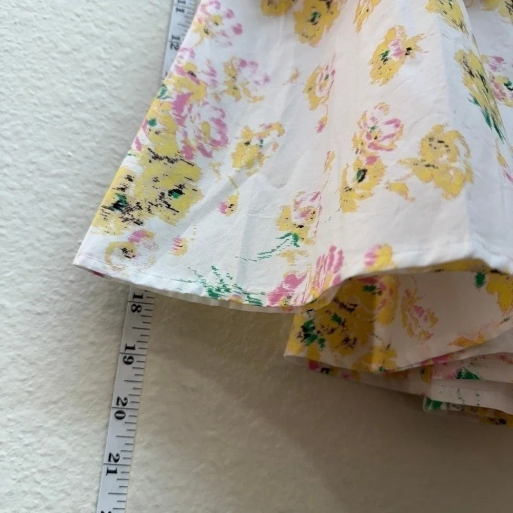 NWT Custommade Floral Tiered‎ Mini Skirt Sz Sm Ruffle Hem Cottage Fairy Coquette